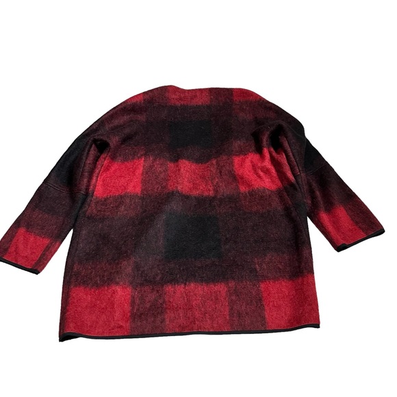 Buffalo Plaid Wool Mohair Open Coat - Picture 4 of 7